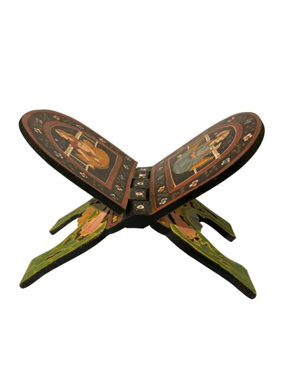 Hand Painted Vintage Mughal Book Or Bible Stand